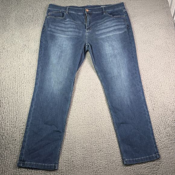 Mugsy Kinzies Jeans Mens 42x30 Blue Medium Wash Stretch Denim Straight FLX4NKZ - Picture 2 of 10